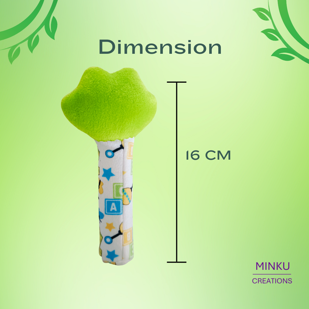 KitMik Frog Face Rattle Cum Soft Toy-Green,3+ Months - Image 4