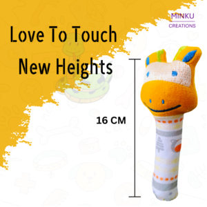 KitMik Animal Face Rattle Cum Soft Toy-Yellow,3+ Months - Image 4