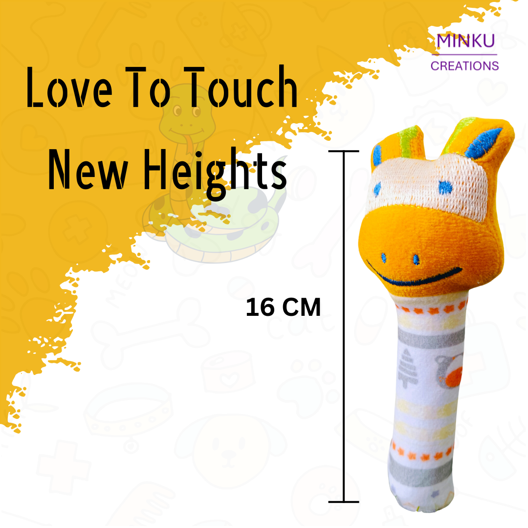 KitMik Animal Face Rattle Cum Soft Toy-Yellow,3+ Months - Image 4