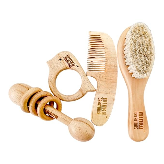 KitMik Baby Hair Brush & Comb for Newborns, Infants & Toddlers
