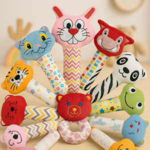 KitMik Kitty Face Rattle Cum Soft Toy-Red,3+ Months - Image 5