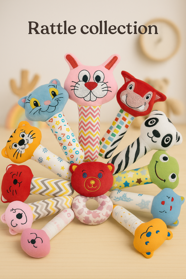KitMik Kitty Face Rattle Cum Soft Toy-Red,3+ Months