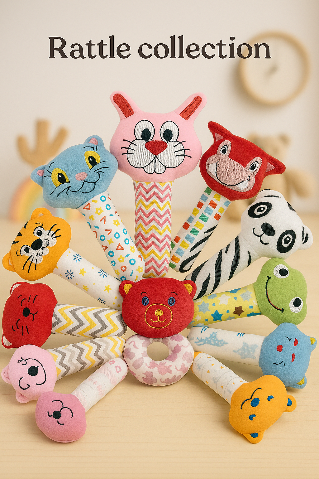 KitMik Kitty Face Rattle Cum Soft Toy-Red,3+ Months - Image 5