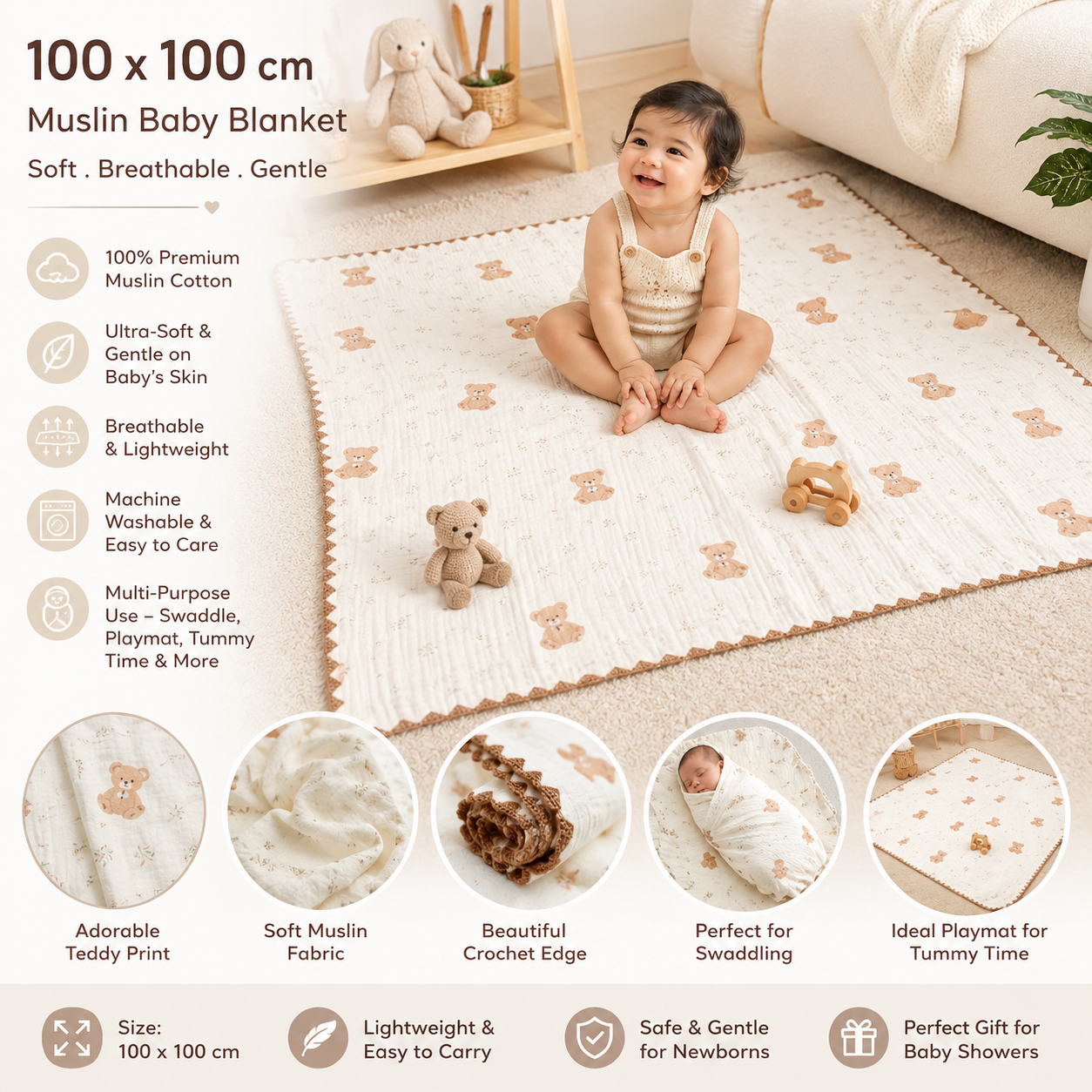 Baby Blanket | Baby Wrap Fluffy Receiving Blanket - Image 13