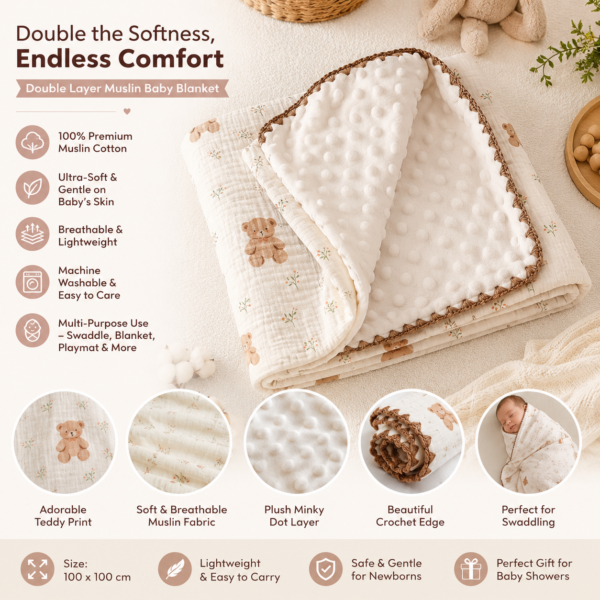 Baby Blanket | Baby Wrap Fluffy Receiving Blanket