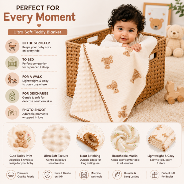 Baby Blanket | Baby Wrap Fluffy Receiving Blanket