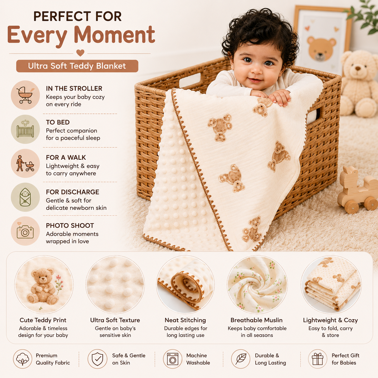 Baby Blanket | Baby Wrap Fluffy Receiving Blanket - Image 17