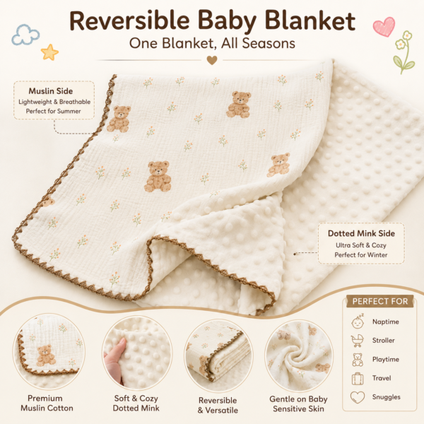 Baby Blanket | Baby Wrap Fluffy Receiving Blanket