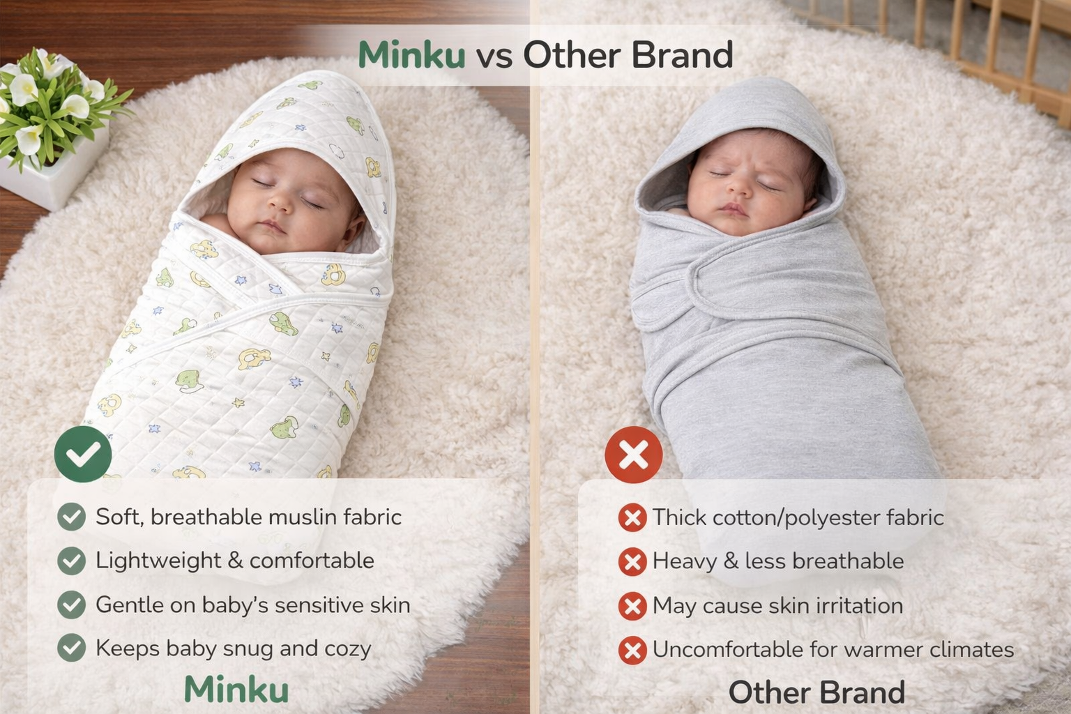 Baby Blanket | Baby Wrap Fluffy Receiving Blanket - Image 4