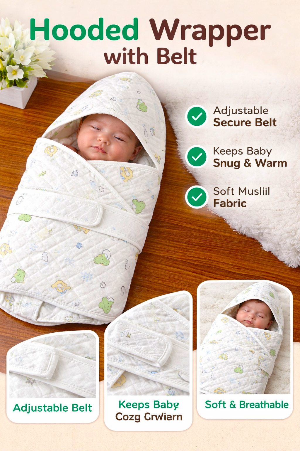 Baby Blanket | Baby Wrap Fluffy Receiving Blanket - Image 5