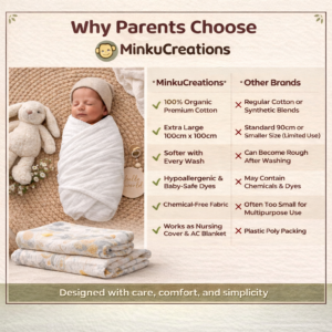 KitMik Organic Crinkled Muslin Baby Swaddle/Towel/Blanket for Infant and Toddlers Kids Boys and Girls-White - Image 2